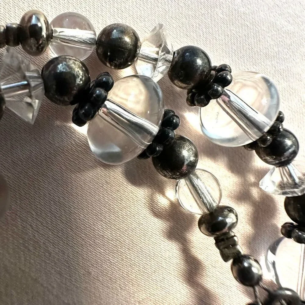 Sterling silver clear Crystal beaded bracelet